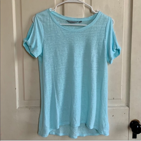 ATHLETA Zephyr linen cold shoulder t-shirt - Picture 2 of 6